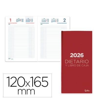 DIETARIO MARCA LIDERPAPEL 2026 OCTAVO 120X165 MM DIA PAGINA COLOR ROJO PAPEL 70 GR