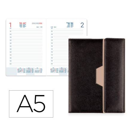 AGENDA ANILLAS MARCA LIDERPAPEL NERO 150X210 MM 2026 DIA PAGINA PAPEL 70 GR FSC