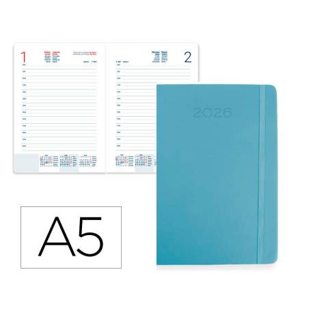 AGENDA ENCUADERNADA MARCA LIDERPAPEL MYKONOS 150X210 MM 2026 DIA PAGINA DESIGN 6 PAPEL 70 GR