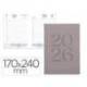 AGENDA ENCUADERNADA MARCA LIDERPAPEL CRETA 170X240 MM 2026 DIA PAGINA GRIS PAPEL 70 GR