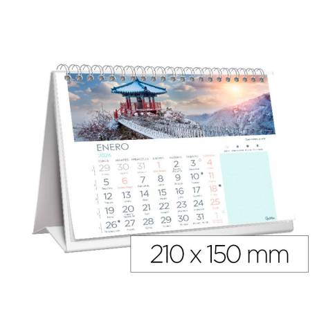 CALENDARIO ESPIRAL TRIANGULAR MARCA LIDERPAPEL DE SOBREMESA IMAGENES CIUDADES 2026 21X15 CM PAPEL 128 GR CON PEGATINAS