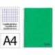 CUADERNO ESPIRAL MARCA LIDERPAPEL A4 WONDER TAPA PLASTICO 80H 90GR CUADRO 4MM CON MARGEN COLOR VERDE OSCURO