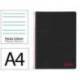 CUADERNO ESPIRAL MARCA LIDERPAPEL A4 WONDER TAPA PLASTICO 80H 90GR PAUTA ANCHA 3,5MM CON MARGEN COLOR NEGRO