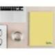 CUADERNO ESPIRAL MARCA LIDERPAPEL A4 WONDER TAPA PLASTICO 80H 90GR PAUTA ANCHA 3,5MM CON MARGEN COLOR AMARILLO