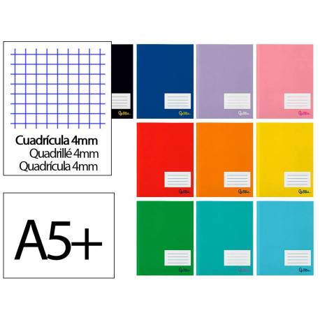 LIBRETA MARCA LIDERPAPEL SMART A5 PLUS 32 HOJAS 75G/M2 CUADRO 4MM CON MARGEN