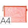 BOLSA ZIPPER BAG MARCA LIDERPAPEL POLIESTER TRANSPIRABLE MULTIUSOS DIN A4 NARANJA
