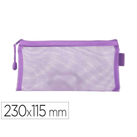 BOLSA ZIPPER BAG MARCA LIDERPAPEL POLIESTER TRANSPIRABLE MULTIUSOS TICKET 230X115 MM MORADO PASTEL