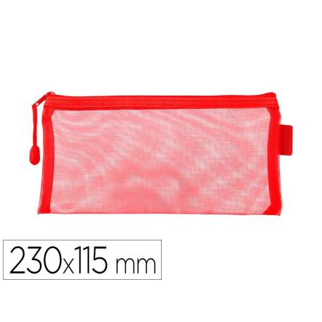BOLSA ZIPPER BAG MARCA LIDERPAPEL POLIESTER TRANSPIRABLE MULTIUSOS TICKET 230X115 MM ROJO