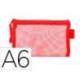 BOLSA ZIPPER BAG MARCA LIDERPAPEL POLIESTER TRANSPIRABLE MULTIUSOS DIN A6 ROJO