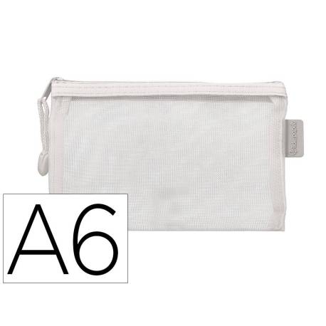 BOLSA ZIPPER BAG MARCA LIDERPAPEL POLIESTER TRANSPIRABLE MULTIUSOS DIN A6 BLANCO