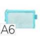 BOLSA ZIPPER BAG MARCA LIDERPAPEL POLIESTER TRANSPIRABLE MULTIUSOS DIN A6 AZUL PASTEL