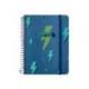 AGENDA ESCOLAR LIDERPAPEL 25-26 ESPIRAL PATTERNS RAYOS AZUL SEMANA VISTA DIN A6 BILINGÜE PAPEL FSC 80 GR