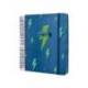 AGENDA ESCOLAR LIDERPAPEL 25-26 ESPIRAL PATTERNS RAYOS AZUL DIA PAGINA DIN A5 BILINGÜE PAPEL FSC 80 GR