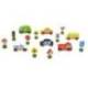 JUEGO INFANTIL MARCA IMAGINOVO MADERA VEHICULOS Y SEÑALES DE TRAFICO +3 AÑOS 16 PIEZAS 30X22X4CM