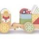 JUEGO INFANTIL MARCA IMAGINOVO MADERA TREN FIGURAS APILABLES CON RUEDAS +18 MESES 38X9,5X7,5CM