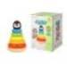 JUEGO INFANTIL MARCA IMAGINOVO MADERA FORMA DE PINGUINO TORRE DE FORMAS APILABLES +12 MESES 7 PIEZAS 18X12X12CM