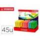 ROTULADOR MARCA STABILO BOSS FLUORESCENTE 70 EXPOSITOR DE 45 UNIDADES COLORES SURTIDOS