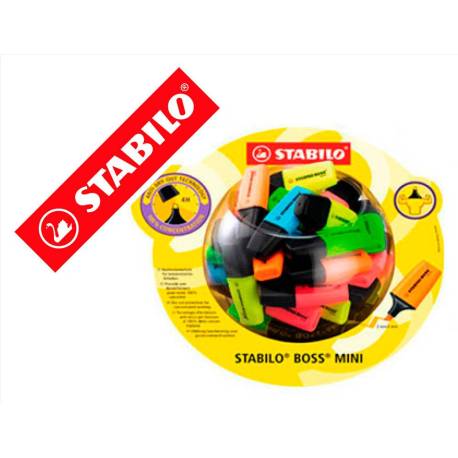 ROTULADOR MARCA STABILO BOSS MINI FLUORESCENTE EXPOSITOR BOMBONERA DE 50 UNIDADES COLORES SURTIDOS