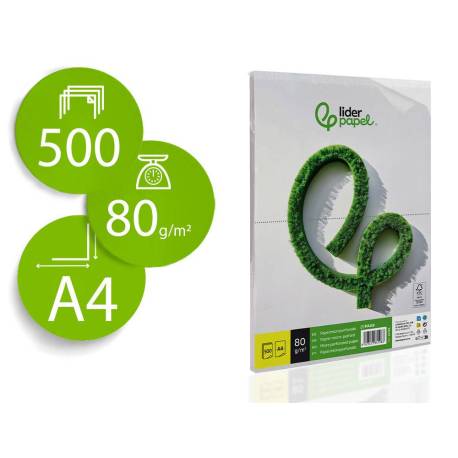 Papel A4 Microperforado Liderpapel 80gr 500 hojas