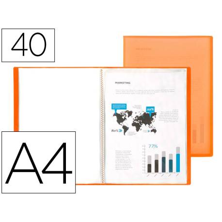 Carpeta Beautone escaparate naranja 40 fundas fijas Din a4