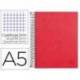 CUADERNO ESPIRAL MARCA LIDERPAPEL A5 MICRO PAPERCOAT TAPA FORRADA 140H 75 GR CUADRO5MM 5 BANDAS 6 TALADROS ROJO