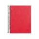 CUADERNO ESPIRAL MARCA LIDERPAPEL A5 MICRO PAPERCOAT TAPA FORRADA 140H 75 GR CUADRO5MM 5 BANDAS 6 TALADROS ROJO