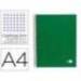 CUADERNO ESPIRAL MARCA LIDERPAPEL A4 MICRO PAPERCOAT TAPA FORRADA 140H 75 GR CUADRO5MM 5 BANDAS 4 TALADROS VERDE