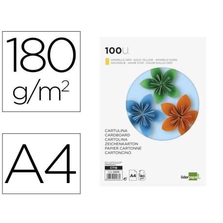 Cartulina Liderpapel oro a4 180 g/m2