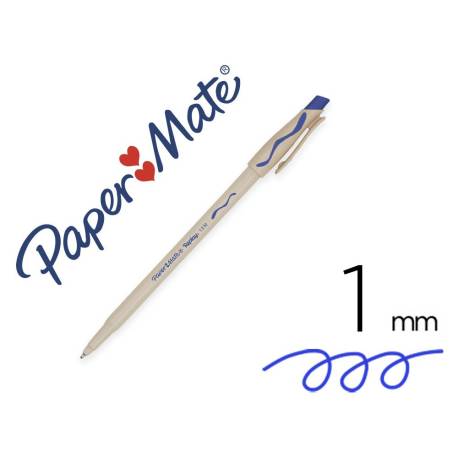 Boligrafo Borrable Paper mate Replay III con goma incorporada color azul 1 mm