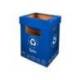CONTENEDOR PAPELERA RECICLAJE MARCA LIDERPAPEL CARTON RECICLADO PARA PAPEL Y CARTON 450X350X650 MM 70 LITROS AZUL
