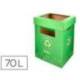 CONTENEDOR PAPELERA RECICLAJE MARCA LIDERPAPEL CARTON RECICLADO PARA VIDRIO 450X350X350 MM 70 LITROS VERDE