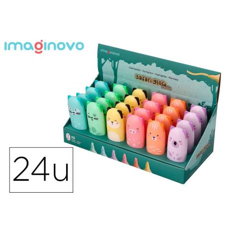 ROTULADOR IMAGINOVO FLUORESCENTE SAFARI GLOW PASTEL ANIMALES SURTIDOS