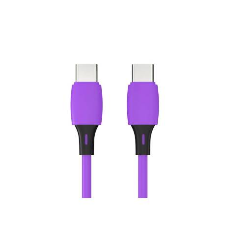 CABLE USB-C A USB-C MARCA Q-CONNECT PVC LONGITUD 2M MORADO