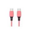 CABLE USB-C A USB-C MARCA Q-CONNECT PVC LONGITUD 1M ROSA