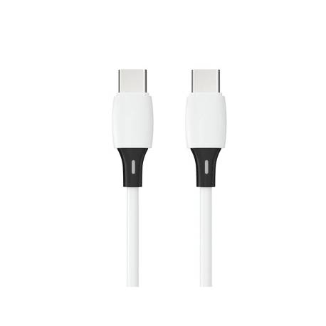 CABLE USB-C A USB-C MARCA Q-CONNECT PVC LONGITUD 3M BLANCO