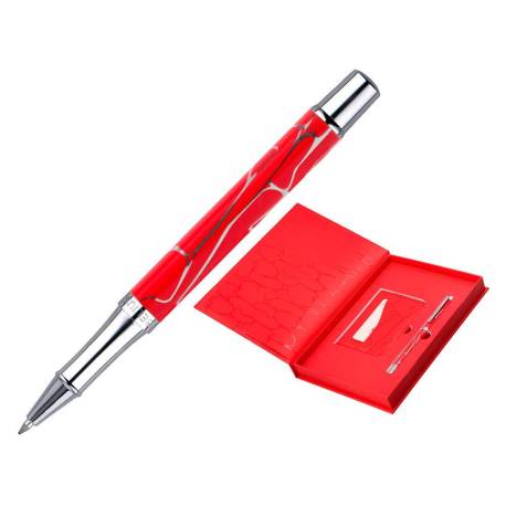 BOLIGRAFO Y WALLET MARCA BELIUS COCKTAILS BLOODY MARY ALUMINIOROJO PLATEADO RELIEVE TINTA COLOR AZUL CAJA DE DISEÑO