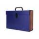 MALETIN MARCA LIDERPAPEL CON FUELLE Y ASA CARTON FORRADO 19 DEPARTAMENTOS 255X390X120 MM COLOR AZUL