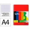 CUADERNO ESPIRAL MARCA LIDERPAPEL DIN A4 TAPA POLIPROPILENO 80H 90GR CUADRO 4MM CON MARGEN PACK 5+1 COLORES SURTIDOS