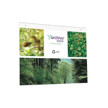 EXPOSITOR MURAL MARCA ARCHIVO 2000 DIN A3 HORIZONTAL CON TALADROS ESPESOR 2 MM CRISTAL TRANSPARENTE 420X325 MM