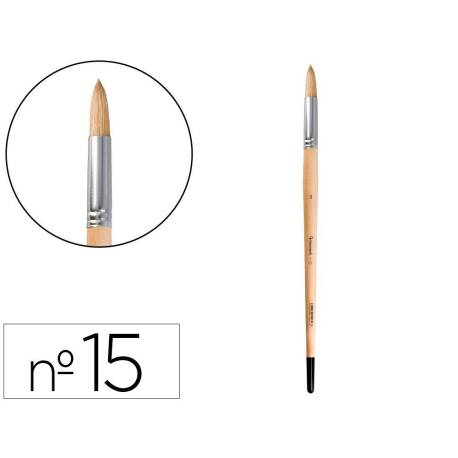 PINCEL PARA PINTURA AL OLEO Y ACRILICA MARCA LIDERPAPEL N 15 PUNTA REDONDA DE PELO DE CERDA CERTIFICADO FSC