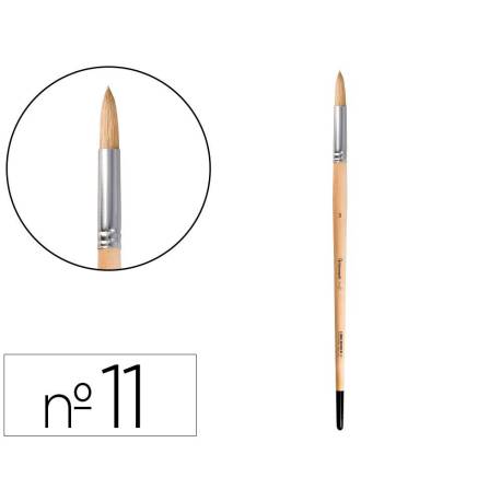 PINCEL PARA PINTURA AL OLEO Y ACRILICA MARCA LIDERPAPEL N 11 PUNTA REDONDA DE PELO DE CERDA CERTIFICADO FSC