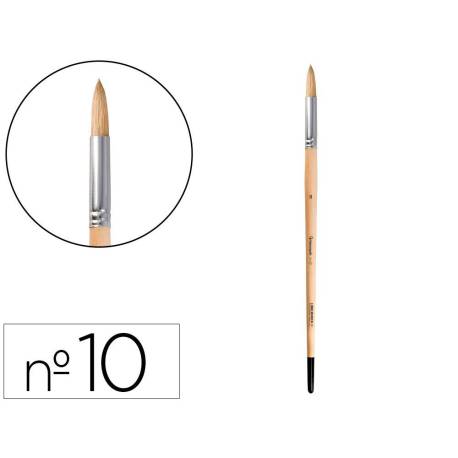 PINCEL PARA PINTURA AL OLEO Y ACRILICA MARCA LIDERPAPEL N 10 PUNTA REDONDA DE PELO DE CERDA CERTIFICADO FSC