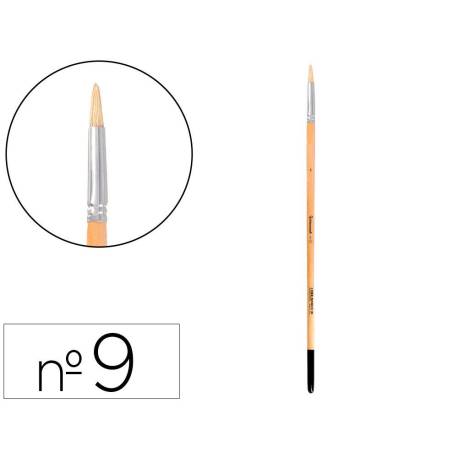 PINCEL PARA PINTURA AL OLEO Y ACRILICA MARCA LIDERPAPEL N 9 PUNTA REDONDA DE PELO DE CERDA CERTIFICADO FSC