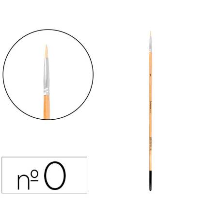 PINCEL PARA PINTURA AL OLEO Y ACRILICA MARCA LIDERPAPEL N 0 PUNTA REDONDA DE PELO DE CERDA CERTIFICADO FSC