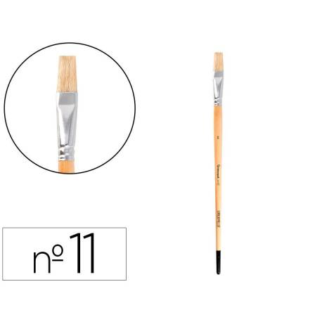 PINCEL PARA PINTURA AL OLEO Y ACRILICA MARCA LIDERPAPEL N 11 PUNTA PLANA DE PELO DE CERDA CERTIFICADO FSC