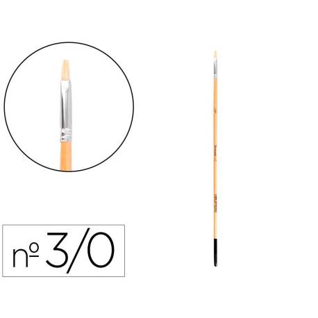 PINCEL PARA PINTURA AL OLEO Y ACRILICA MARCA LIDERPAPEL N 000 PUNTA PLANA DE PELO DE CERDA CERTIFICADO FSC