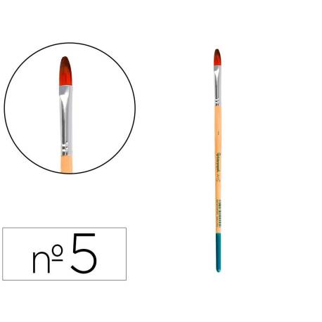 PINCEL PARA PINTURA ACRILICA Y ACUARELA MARCA LIDERPAPEL N 5 PUNTA FILBERT / LENGUA GATO DE PELO SINTETICO CERTIFICADO