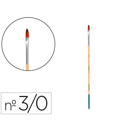 PINCEL PARA PINTURA ACRILICA Y ACUARELA MARCA LIDERPAPEL N 000 PUNTA FILBERT / LENGUA GATO DE PELO SINTETICO CERTIFICADO