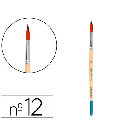 PINCEL PARA PINTURA ACRILICA Y ACUARELA MARCA LIDERPAPEL N 12 PUNTA REDONDA DE PELO SINTETICO CERTIFICADO FSC