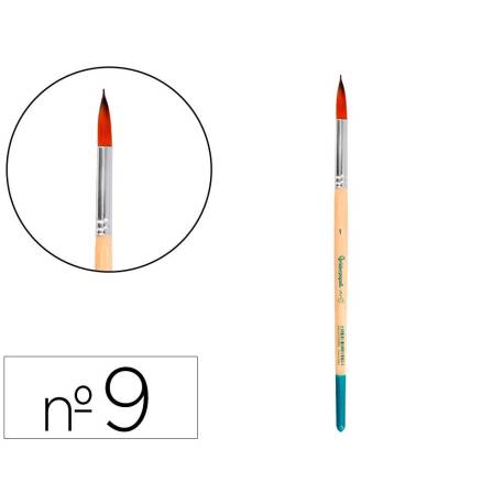 PINCEL PARA PINTURA ACRILICA Y ACUARELA MARCA LIDERPAPEL N 9 PUNTA REDONDA DE PELO SINTETICO CERTIFICADO FSC